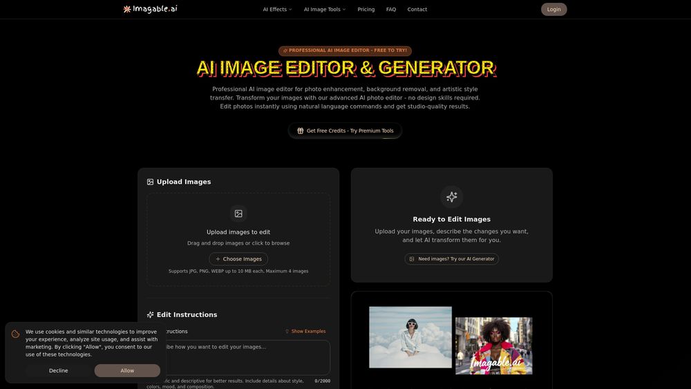 Screenshot of Imagable AI Image Editor