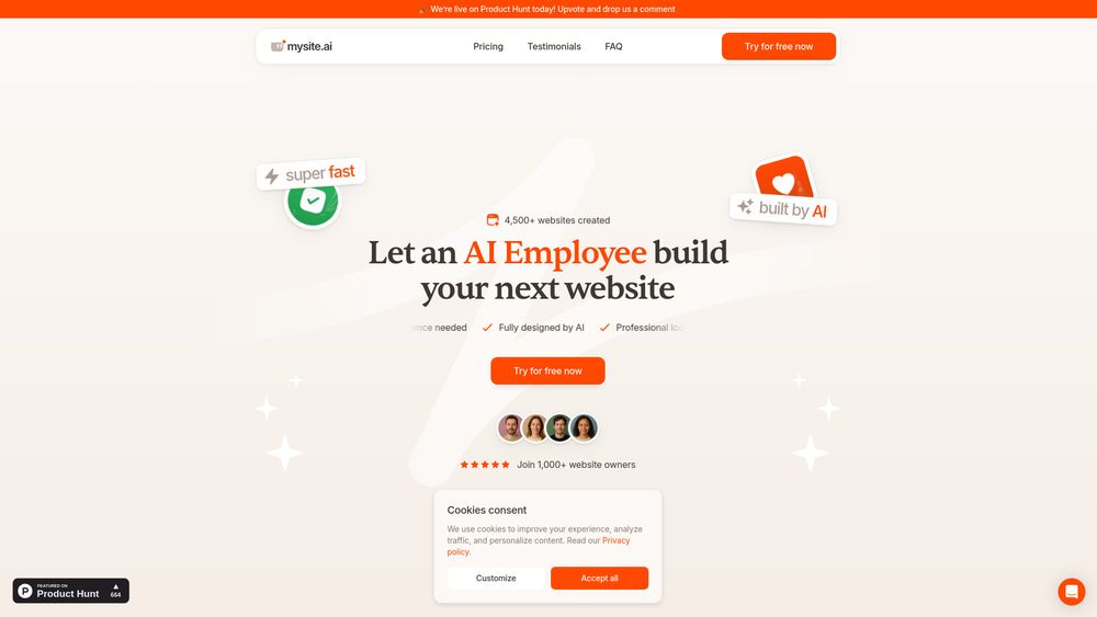 Screenshot of mysite.ai