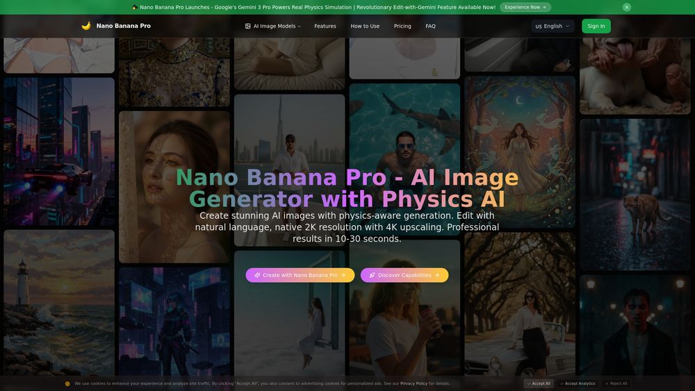 Screenshot of Nano Banana Pro - AI Image Generator with Physics AI