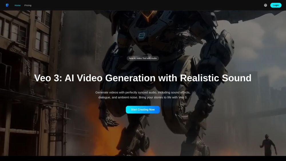 Screenshot of Veo 3 video generator