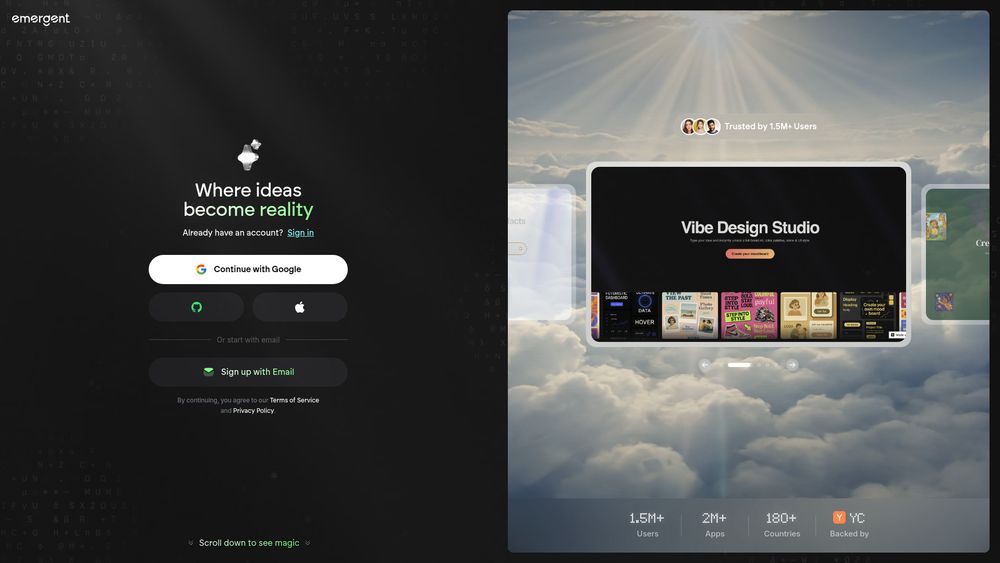 Screenshot of Emergent