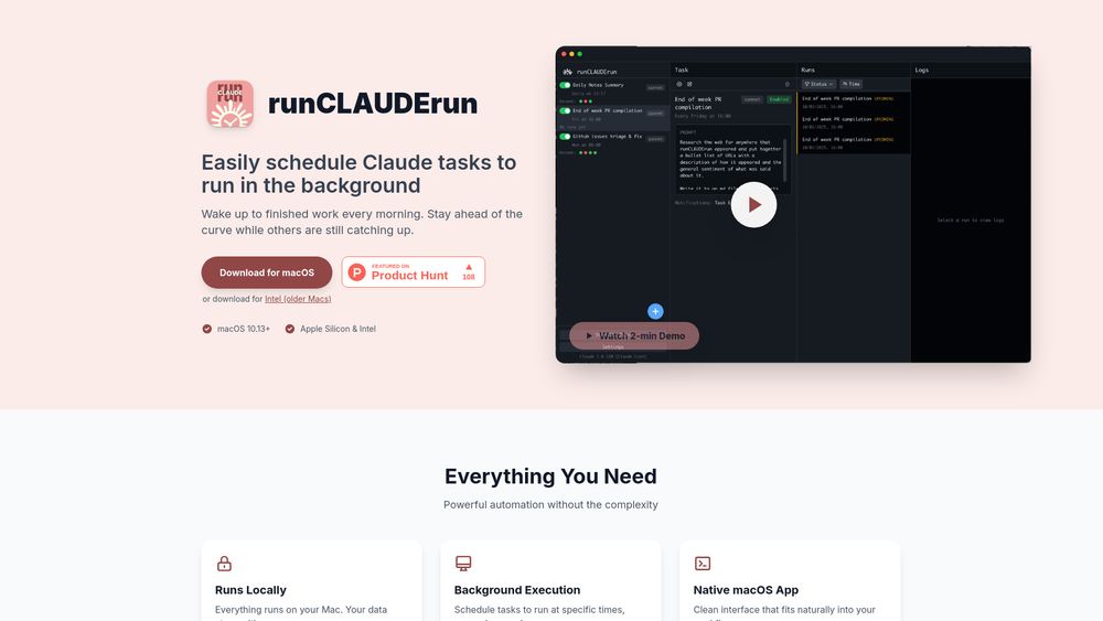 Screenshot of runCLAUDErun