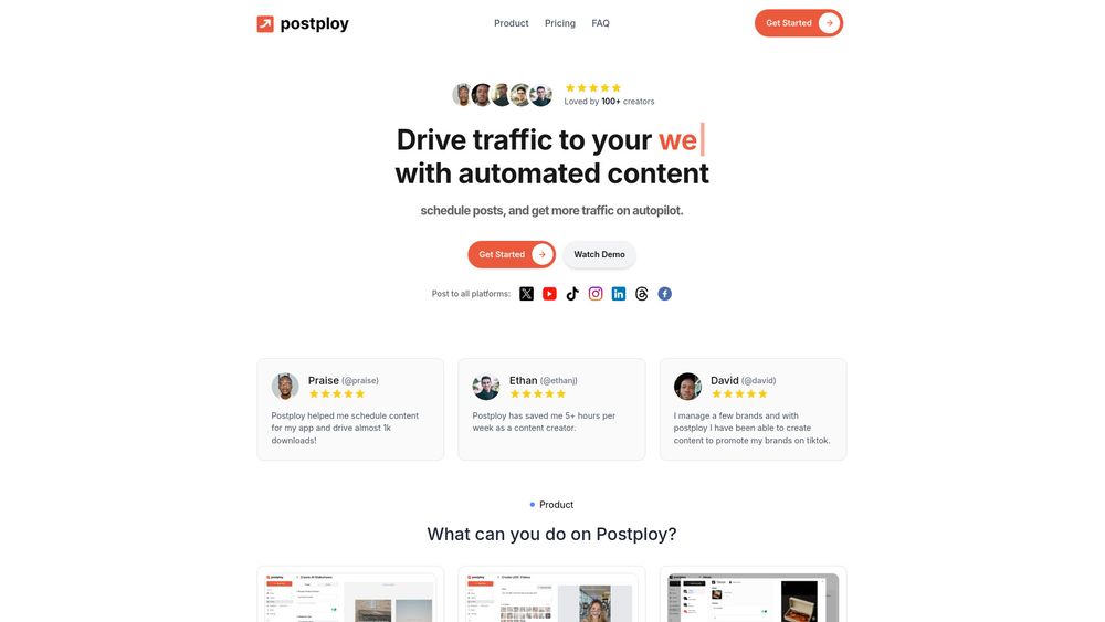 Screenshot of Postploy