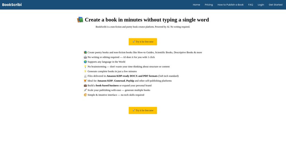 Screenshot of BookScribi