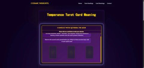 Screenshot of Shakrify: Temperance Tarot Readings 
