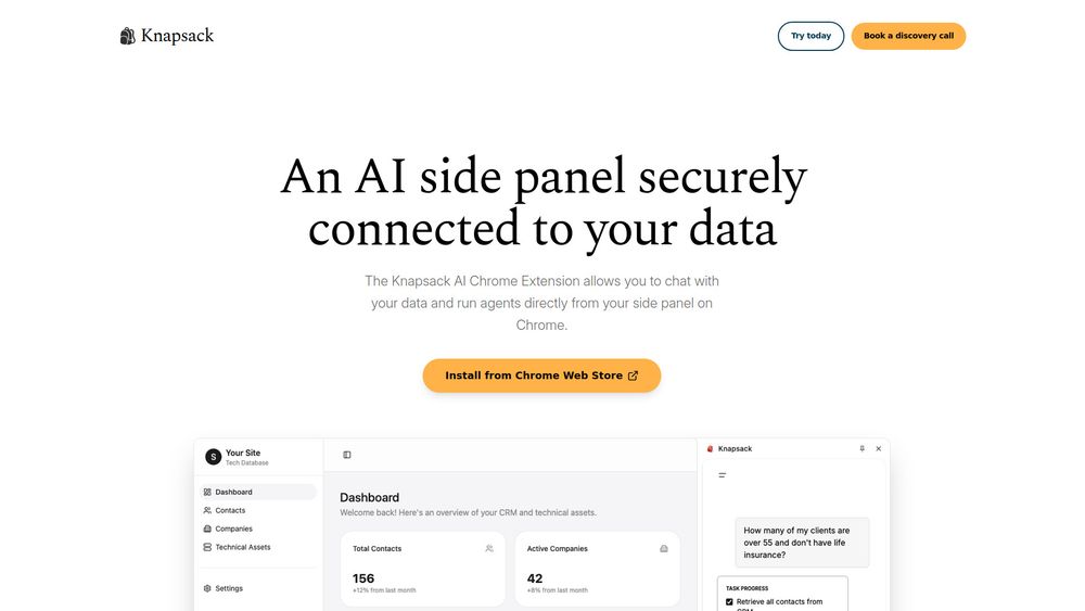 Screenshot of Knapsack Sidepanel Screenshot of Knapsack Sidepanel