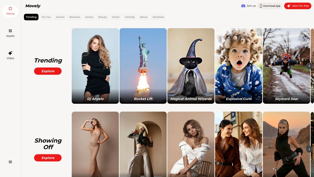 Screenshot of Movely AI