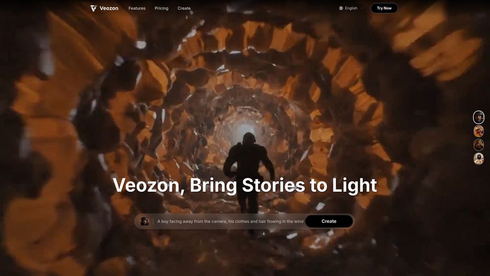 Screenshot of Veozon AI Video Generator