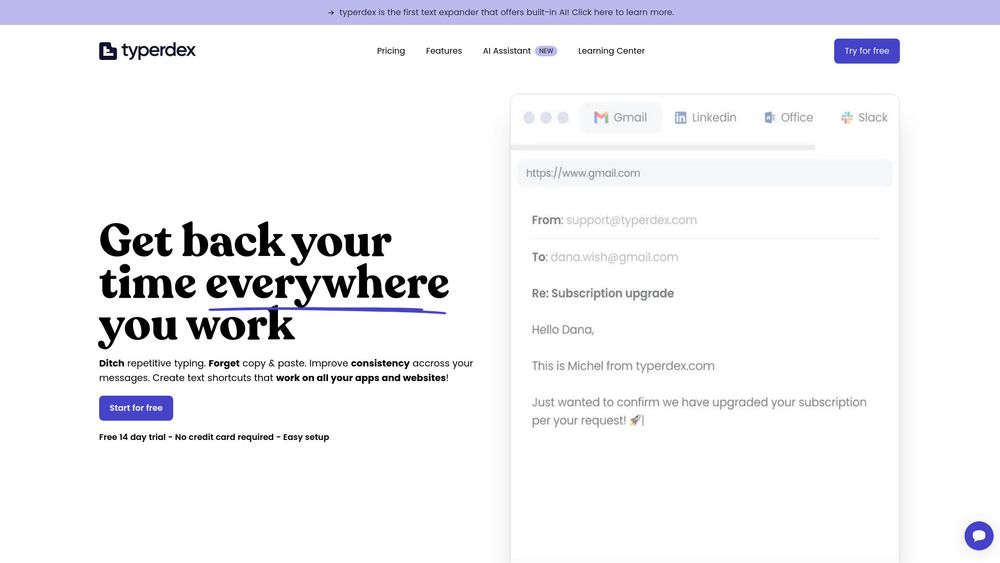 Screenshot of Start-up typerdex