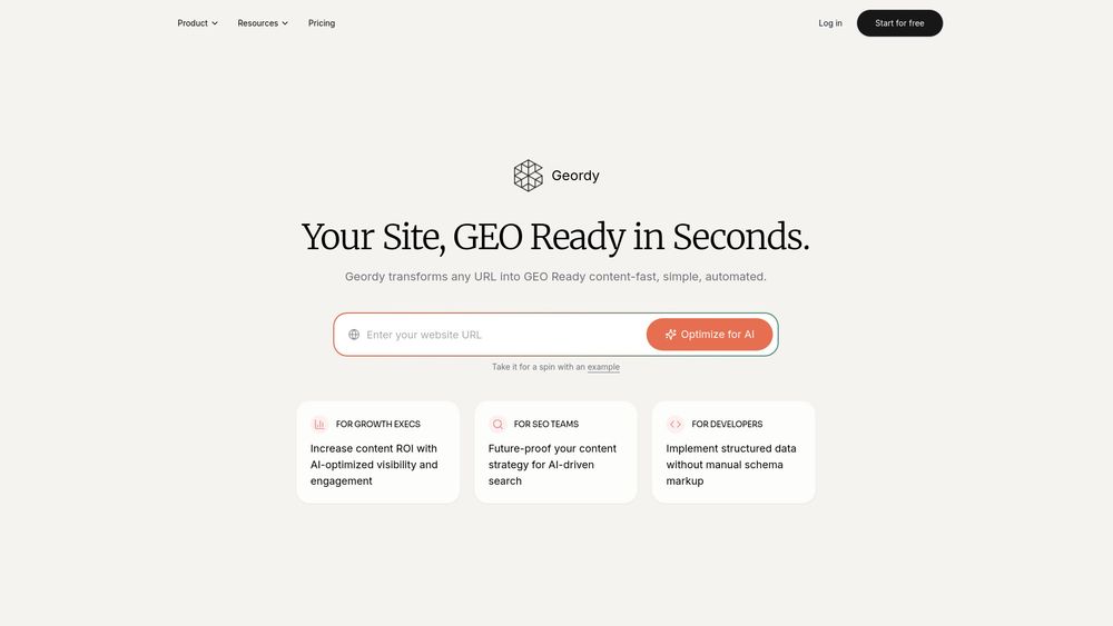 Screenshot of Geordy AI