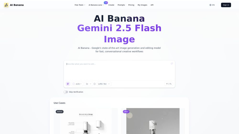 Screenshot of AI Banana - Advanced Gemini 2.5 Flash Image Editor - Free to Use
