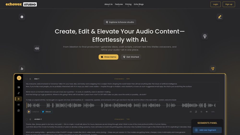 Screenshot of Echovox Studio