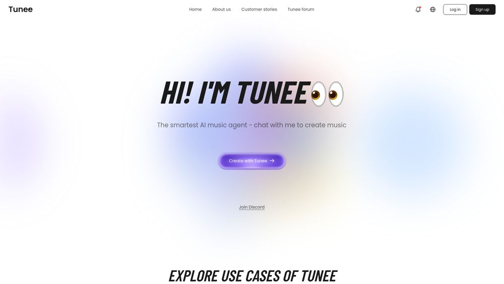 Screenshot of Tunee AI