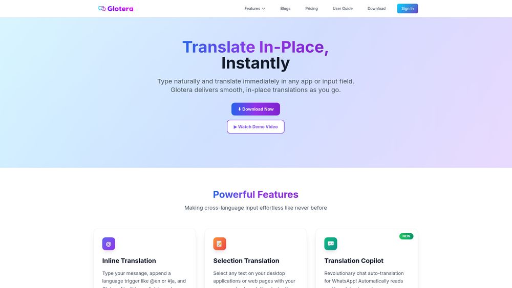 Screenshot of Glotera AI