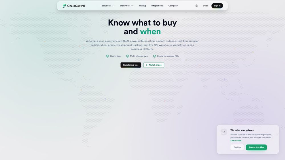 Screenshot of ChainCentral Screenshot of ChainCentral