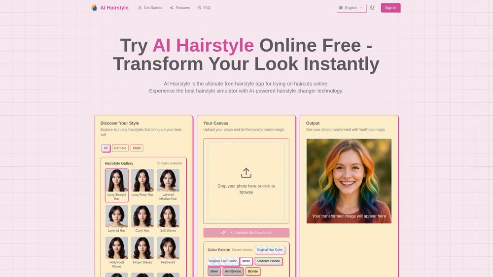Screenshot of AI Hairstyle-