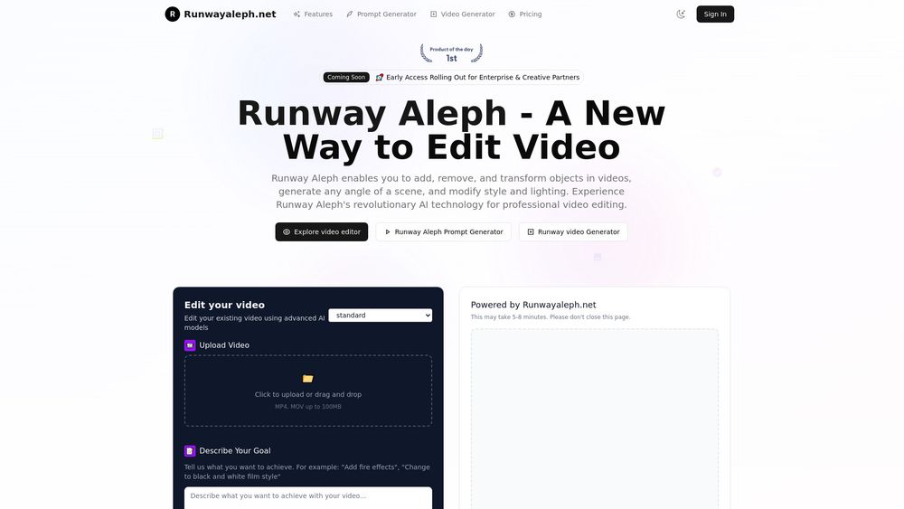 Screenshot of Runwayaleph.net