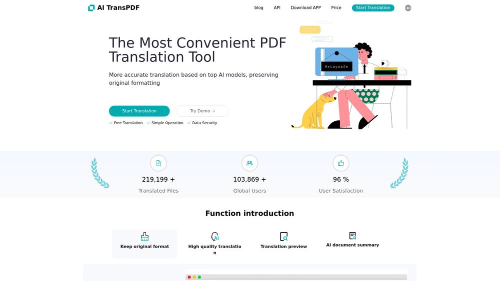 Screenshot of AI TransPDF