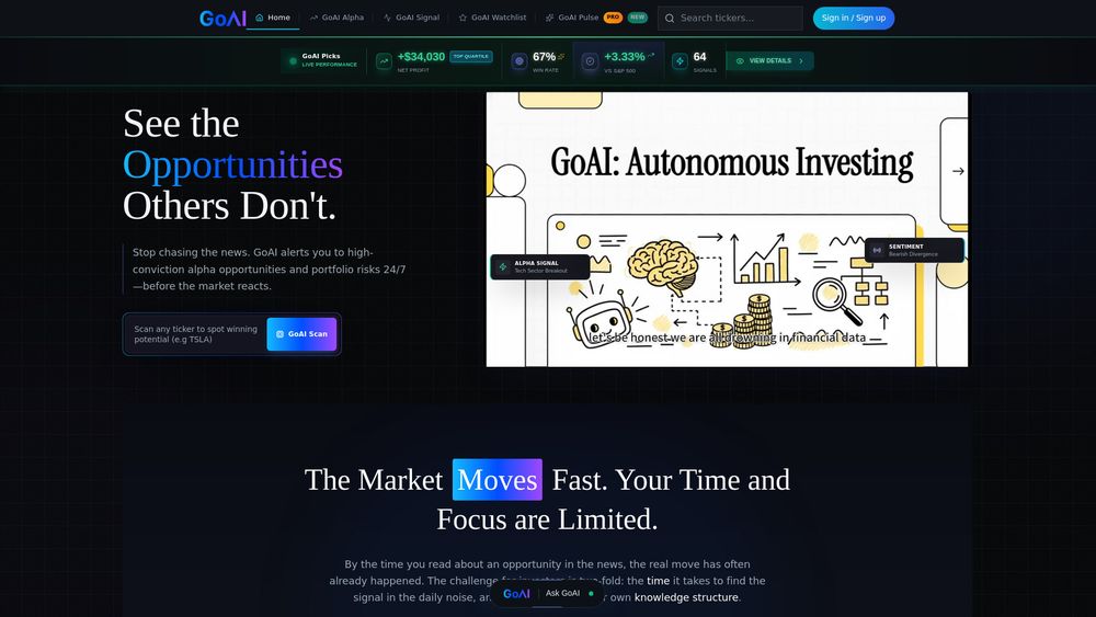 Screenshot of GoAI — Investing Analyst
