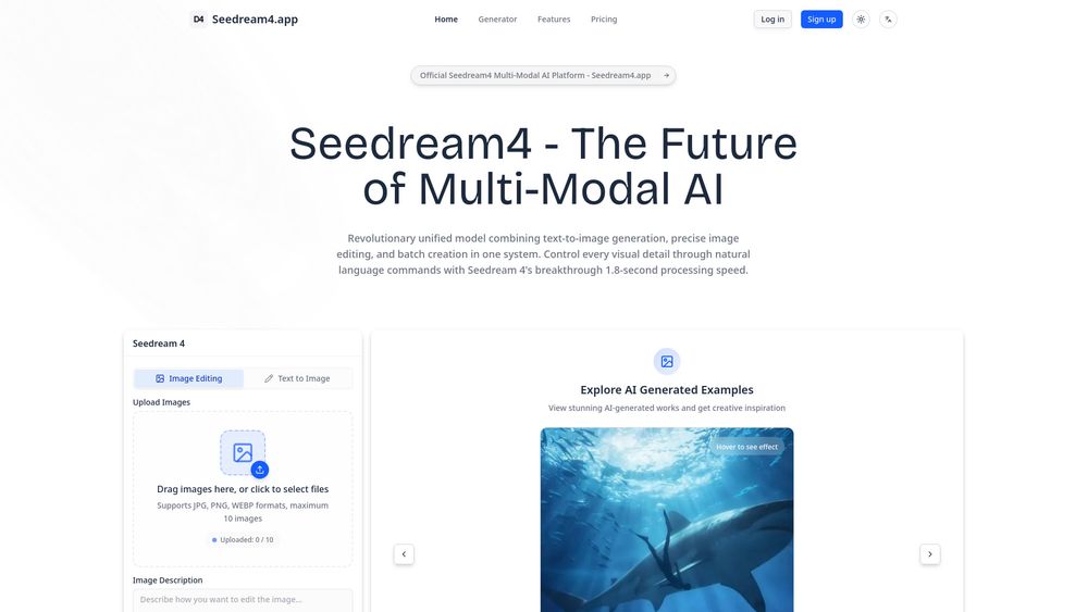 Screenshot of SeeDream 4