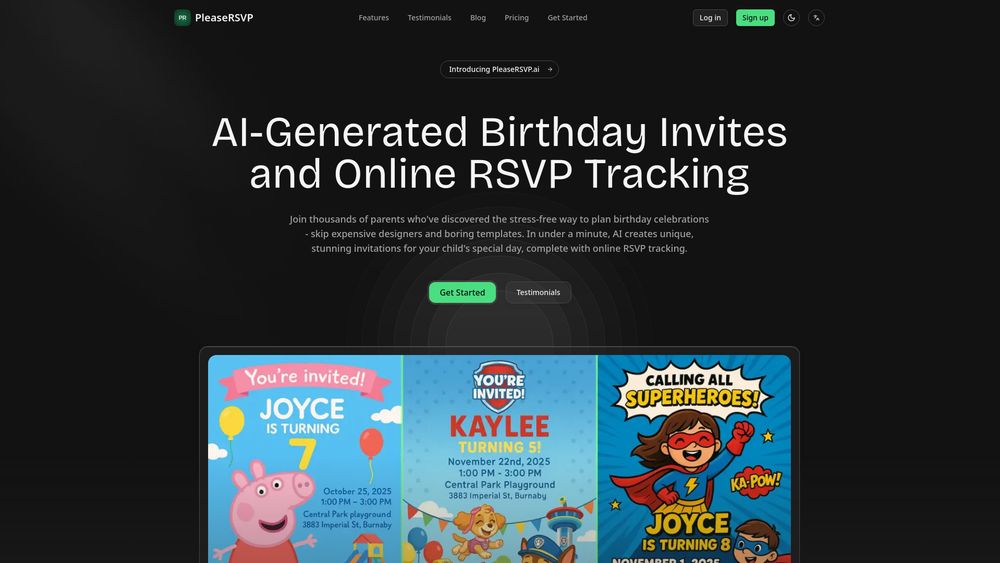 Screenshot of PleaseRSVP