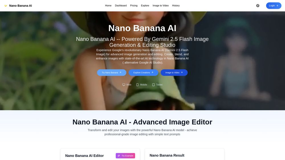 Screenshot of Nano Banana AI Online