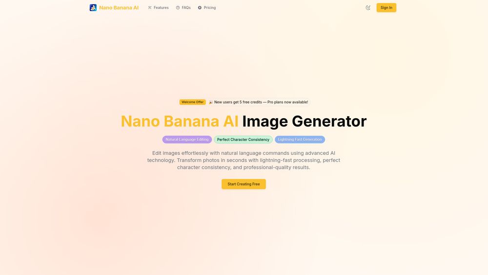 Screenshot of Nano Banana Image AI-