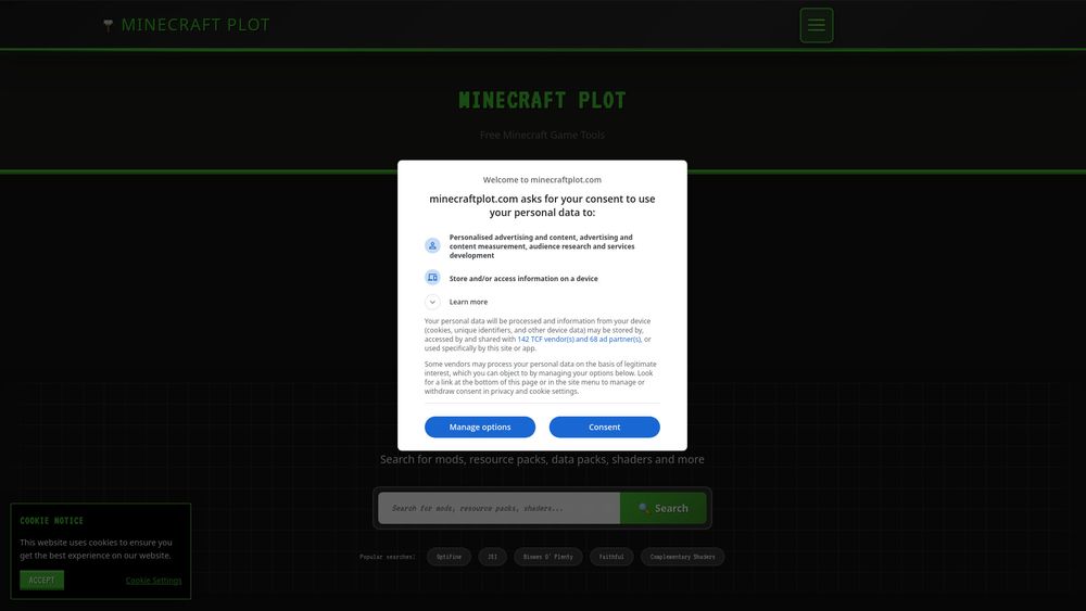 Screenshot of Minecraft Plot