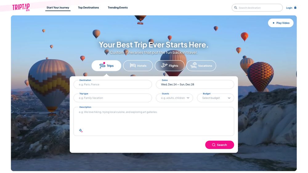 Screenshot of TripTap