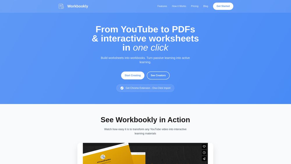 Screenshot of Workbookly