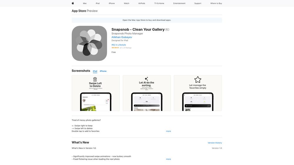 Screenshot of Snapsnob
