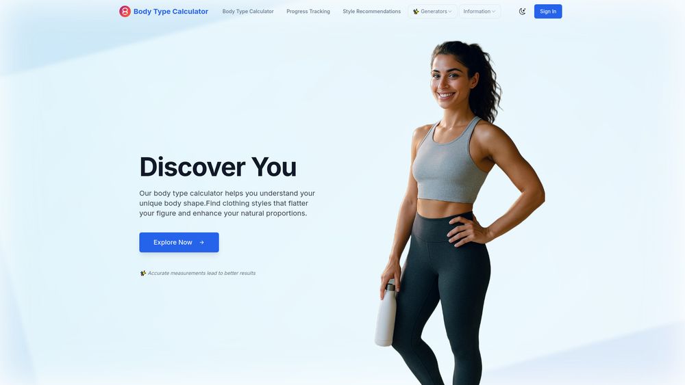 Screenshot of Body Type Calculator