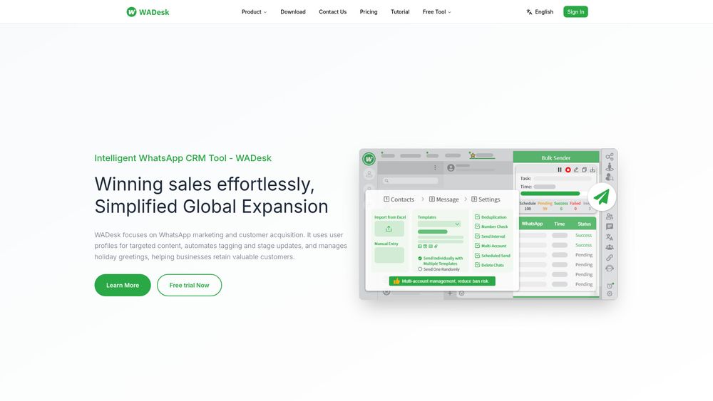 Screenshot of WhatsApp CRM