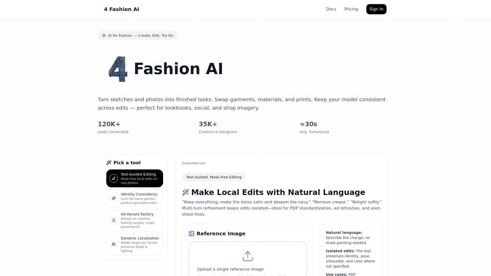 Screenshot of 4 Fashion AI