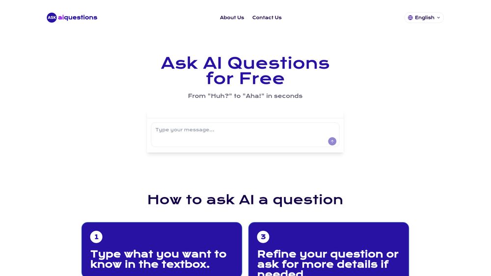 Screenshot of Ask AI Questions Online
