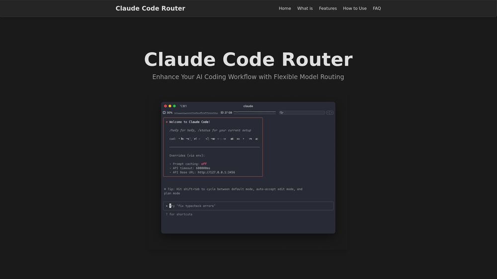 Screenshot of Claude Code Router