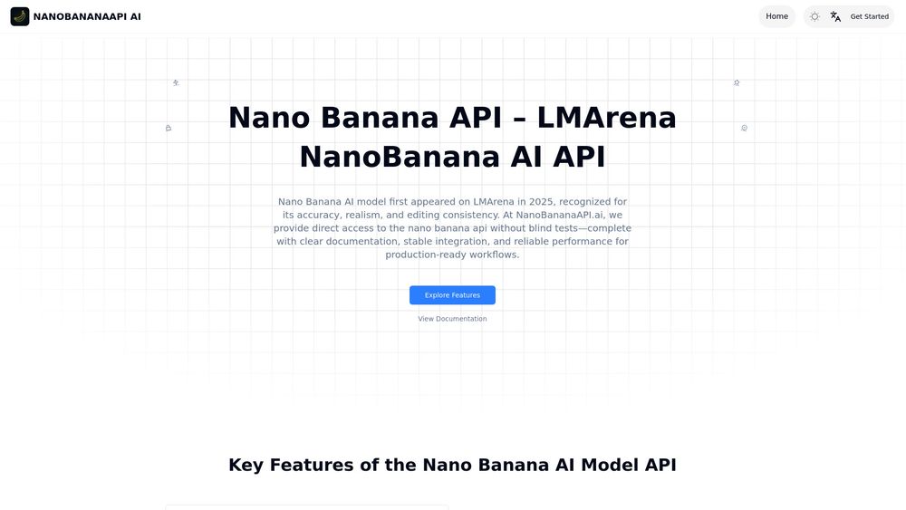 Screenshot of NanoBananaAPI.ai: Affordable Nano Banana API for AI Image Generation & Editing