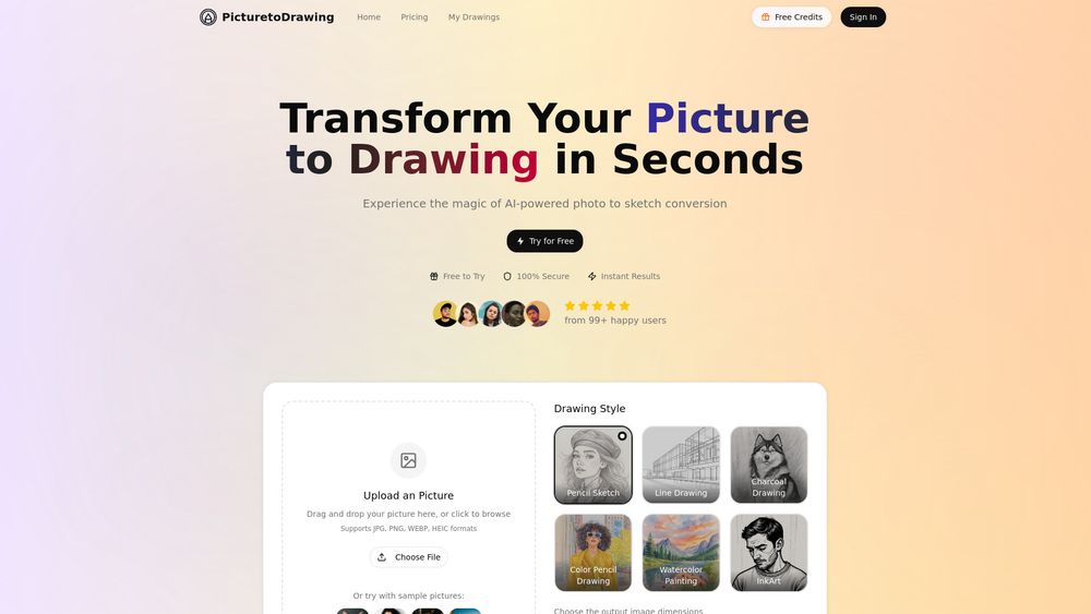 Screenshot of Picture to Drawing-
