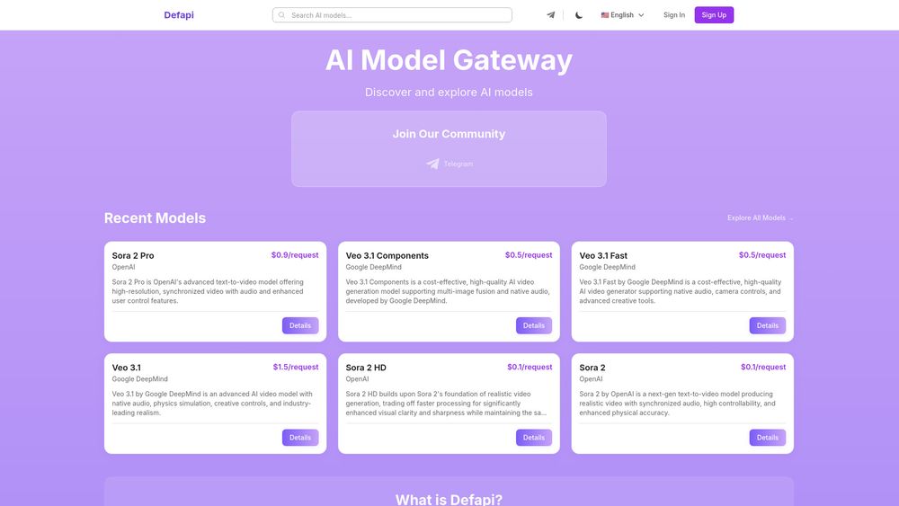 Screenshot of Defapi