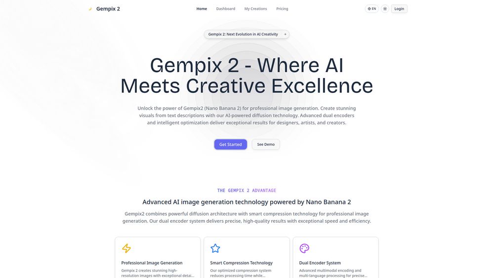 Screenshot of Gempix 2 (Nano Banana 2) - Advanced AI Image Generator | Text to Image & Editing