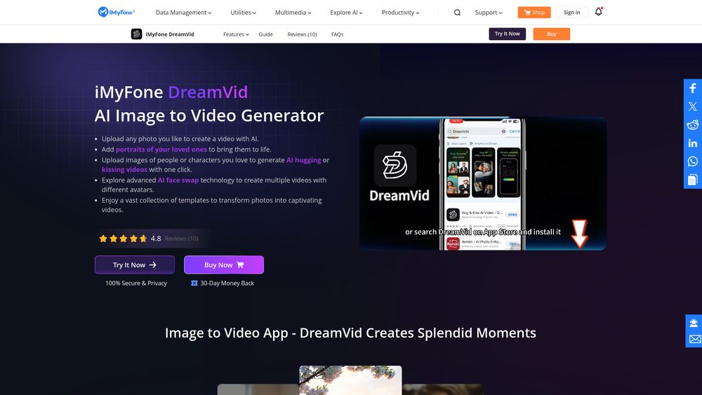 Screenshot of DreamVid