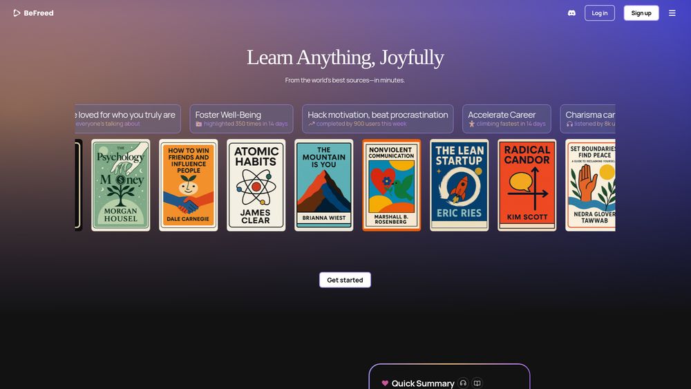 Screenshot of BeFreed