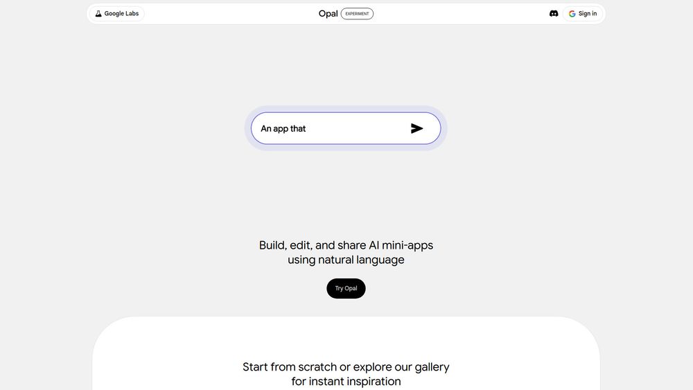 Screenshot of Google Opal Screenshot of Google Opal