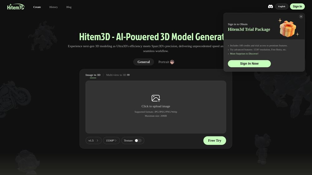Screenshot of Hitem3D