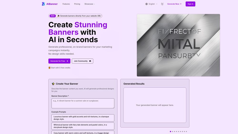 Screenshot of AI Banner Generator