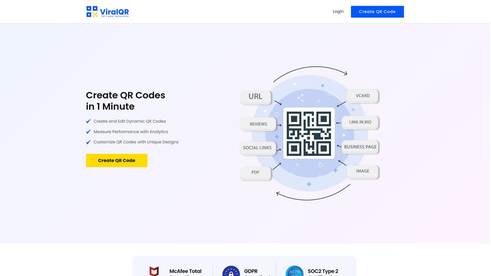 Screenshot of ViralQR
