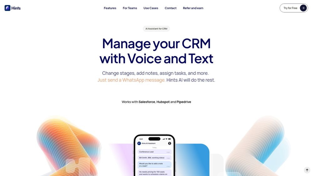 Screenshot of Hints: CRM AI Assistant