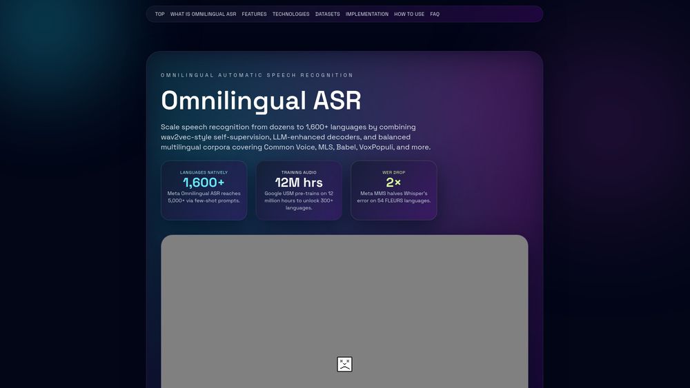 Screenshot of Omnilingual Asr
