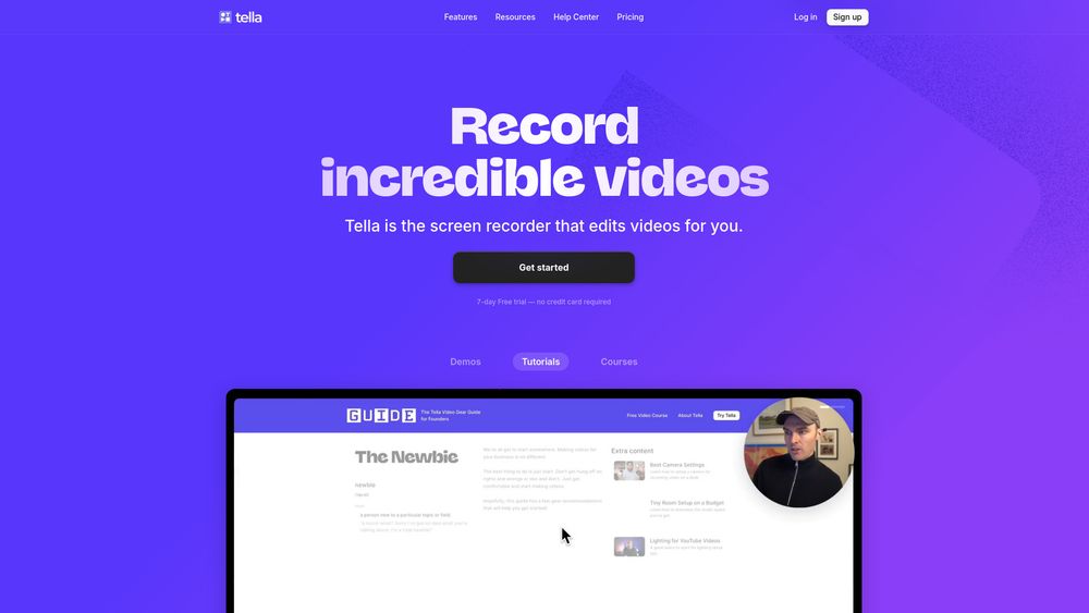 Screenshot of Tella