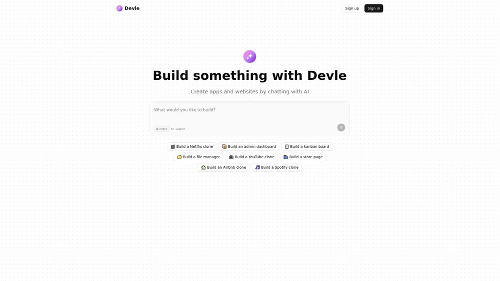 Screenshot of Devle Ai